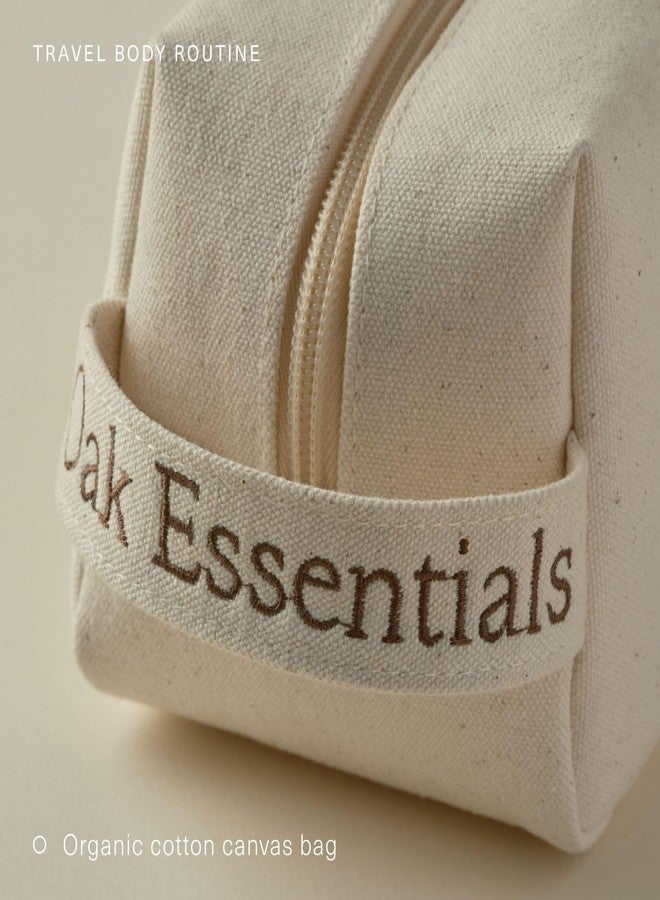Oak Essentials Travel Body Routine | TSA-Friendly Mini Body Care Set with Wash, Scrub, Lotion, Oil, & Balm + Linen Travel Bag - Image 5